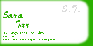 sara tar business card
