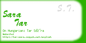 sara tar business card